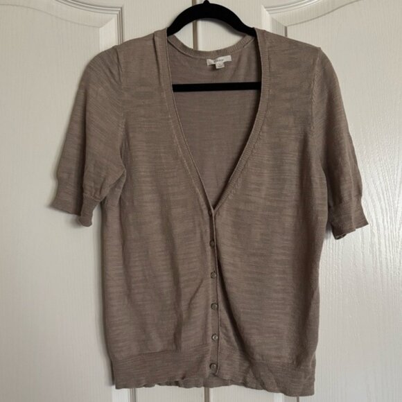 Caslon cotton short sleeve cardigan size large - Picture 1 of 7
